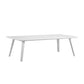 Hle 51 Inch Coffee Table, Rectangular White Top, Powder Coated Legs, Wood By Casagear Home