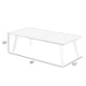 Hle 51 Inch Coffee Table, Rectangular White Top, Powder Coated Legs, Wood By Casagear Home