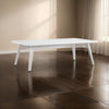 Hle 51 Inch Coffee Table, Rectangular White Top, Powder Coated Legs, Wood By Casagear Home