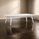 Hle 51 Inch Coffee Table, Rectangular White Top, Powder Coated Legs, Wood By Casagear Home