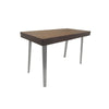 Hle 47 Inch Desk, Walnut Brown Wood Top, 2 Drawers, High Polished Steel By Casagear Home