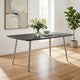 Hle 71 Inch Dining Table, Rectangular Gray Wood Top, Brushed Steel Legs By Casagear Home