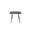 Hle 71 Inch Dining Table Rectangular Gray Wood Top Brushed Steel Legs By Casagear Home BM317142