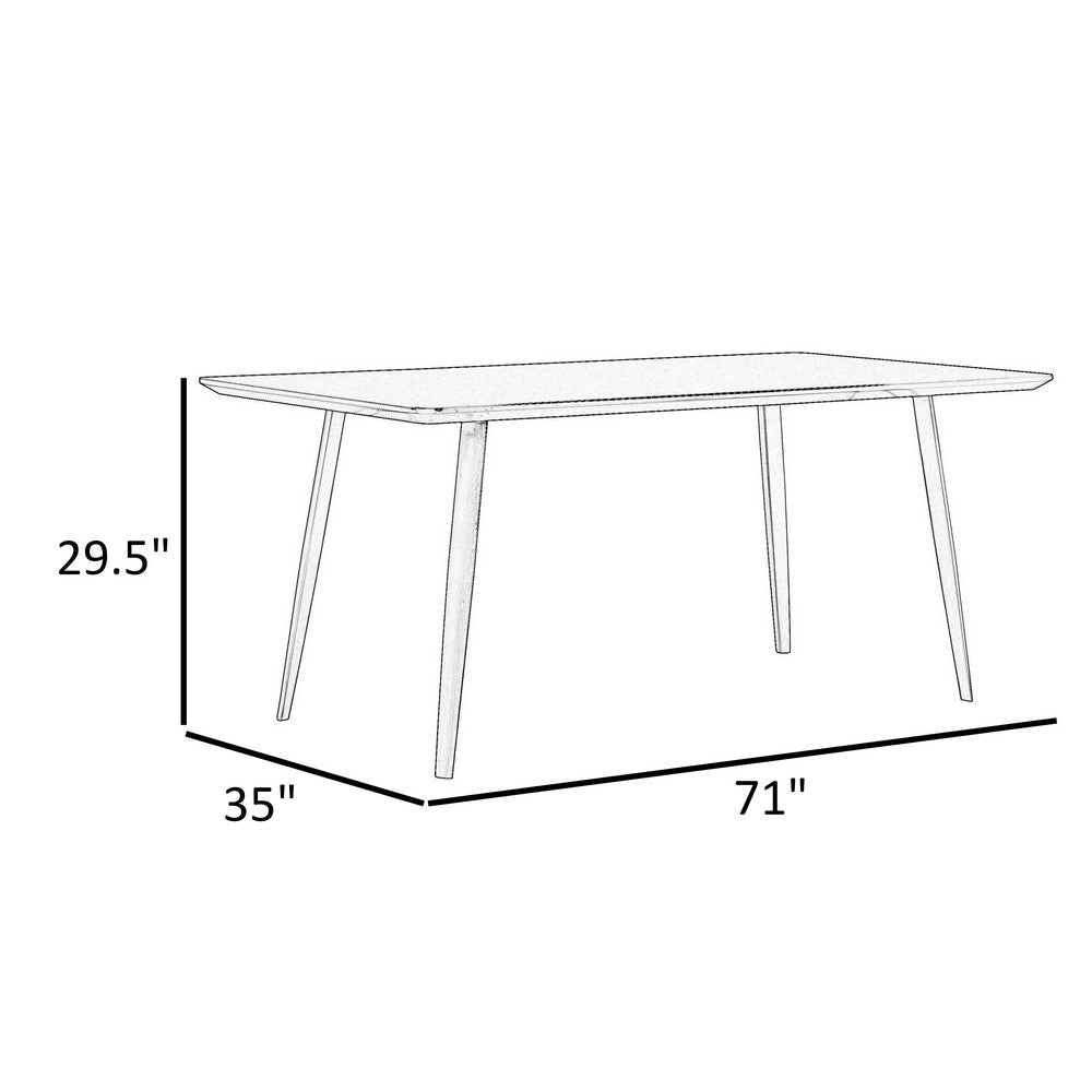 Hle 71 Inch Dining Table Rectangular Gray Wood Top Brushed Steel Legs By Casagear Home BM317142