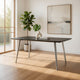 Hle 71 Inch Dining Table, Rectangular Gray Wood Top, Brushed Steel Legs By Casagear Home
