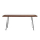 Hle 71 Inch Dining Table, Rectangular Walnut Brown Wood Top, Steel Legs By Casagear Home