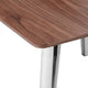 Hle 26 Inch Side End Table Walnut Wood Veneer High Polished Steel Legs By Casagear Home BM317148