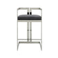 Suki 30 Inch Barstool Chair, Gray Velvet Seat, Silver Stainless Steel By Casagear Home