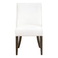 Ray 27 Inch Dining Side Chair Set of 2 White Cushion Brown Ash Wood By Casagear Home BM317152