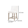 Ray 27 Inch Dining Side Chair Set of 2 White Cushion Brown Ash Wood By Casagear Home BM317152