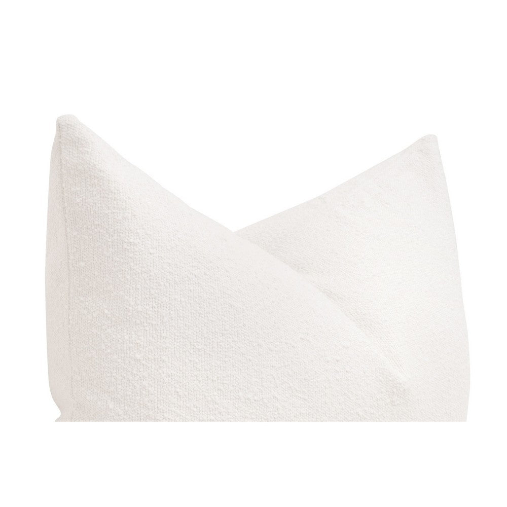 Tomi 34 Inch Set of 2 Boucle Accent Pillows Down Fill White Boucle Fabirc By Casagear Home BM317161