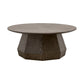 Tigo 42 Inch Coffee Table Starburst Top Octagonal Pedestal Base Brown By Casagear Home BM317163