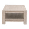 Gima 52 Inch Coffee Table Solid Beechwood Top and Bottom Shelf Gray By Casagear Home BM317167