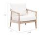 Fiu 30 Inch Club Chair Natural Mahogany Wood Woven Rope Olefin By Casagear Home BM317169