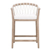 Fiu 27 Inch Counter Stool Chair Natural Wood Woven Rope White Olefin By Casagear Home BM317170