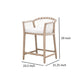 Fiu 27 Inch Counter Stool Chair Natural Wood Woven Rope White Olefin By Casagear Home BM317170