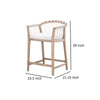 Fiu 27 Inch Counter Stool Chair Natural Wood Woven Rope White Olefin By Casagear Home BM317170