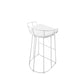 Cato 31 Inch Barstool, White Faux Leather Set, Low Back, Footrest, Metal By Casagear Home