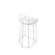 Cato 31 Inch Barstool, White Faux Leather Set, Low Back, Footrest, Metal By Casagear Home