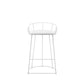 Cato 27 Inch Counter Stool, White Faux Leather Set, Low Back, Metal Frame By Casagear Home