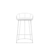 Cato 27 Inch Counter Stool, White Faux Leather Set, Low Back, Metal Frame By Casagear Home