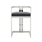 Suki 26 Inch Counter Stool Chair, Gray Velvet, Silver Stainless Steel Frame By Casagear Home