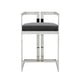 Suki 26 Inch Counter Stool Chair Gray Velvet Silver Stainless Steel Frame By Casagear Home BM317189