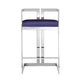 Suki 26 Inch Counter Stool Chair Navy Velvet Silver Stainless Steel Frame By Casagear Home BM317190