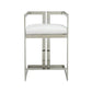 Suki 26 Inch Counter Stool Chair, White Faux Leather, Stainless Steel By Casagear Home