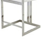 Suki 26 Inch Counter Stool Chair, White Faux Leather, Stainless Steel By Casagear Home