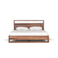 Lina Queen Size Bed with Plank Style Tall Headboard Modern Walnut Brown By Casagear Home BM317193