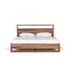 Lina Queen Size Bed with Plank Style Tall Headboard Modern Walnut Brown By Casagear Home BM317193