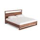 Lina King Size Bed with Plank Style Tall Headboard, Modern Walnut Brown  By Casagear Home