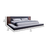 Noe Ruby California King Bed Shelves Low Profile Gray Upholstery Brown By Casagear Home BM317198