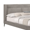 Cid Pie King Size Bed Pillow Headboard Gray Upholstery Black Metal By Casagear Home BM317202