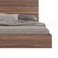 Noe Zid Queen Bed with Tall Headboard Low Profile Brown Walnut Veneer By Casagear Home BM317206