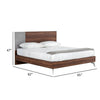 Leen Queen Size Bed with Tall Headboard Italian Faux Concrete Brown By Casagear Home BM317209