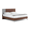 Leen Queen Size Bed with Tall Headboard, Italian Faux Concrete, Brown By Casagear Home