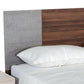 Leen King Size Bed with Tall Headboard Italian Faux Concrete Brown By Casagear Home BM317210