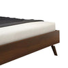 Toen Queen Size Bed Tall Headboard with Sliding Door Shelves Brown Acacia By Casagear Home BM317211