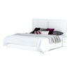 Cid Ryle Full Size Bed Tall Headboard Low Profile Glossy White Finish By Casagear Home BM317213