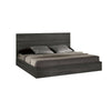 Noe Kamp King Bed with Tall Panel Headboard, Low Profile, Gray Elm Veneer By Casagear Home