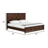 Cid Kew Queen Size Bed Tall Headboard Textured Block Pattern Brown Veneer By Casagear Home BM317218