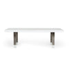 Cid Joe 95 Inch Dining Table Rectangular Metal High Gloss White Finish By Casagear Home BM317225