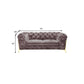 Vigo 74 Inch Loveseat Button Tufted Chesterfield Curved Silver Gold By Casagear Home BM317231