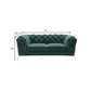 Vigo 74 Inch Loveseat Button Tufted Chesterfield Emerald Green Gold By Casagear Home BM317232