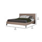 Noe Billy Queen Size Platform Bed Panel Headboard Brown Oak Steel Metal By Casagear Home BM317233