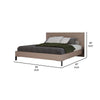 Noe Billy Queen Size Platform Bed Panel Headboard Brown Oak Steel Metal By Casagear Home BM317233