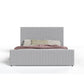 Tini Queen Size Platform Bed Channel Tufted Upholstery Gray Velvet By Casagear Home BM317237