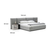 Noe Minn King Size Platform Bed with Gray Upholstered Tufted Wall Headboard By Casagear Home BM317241